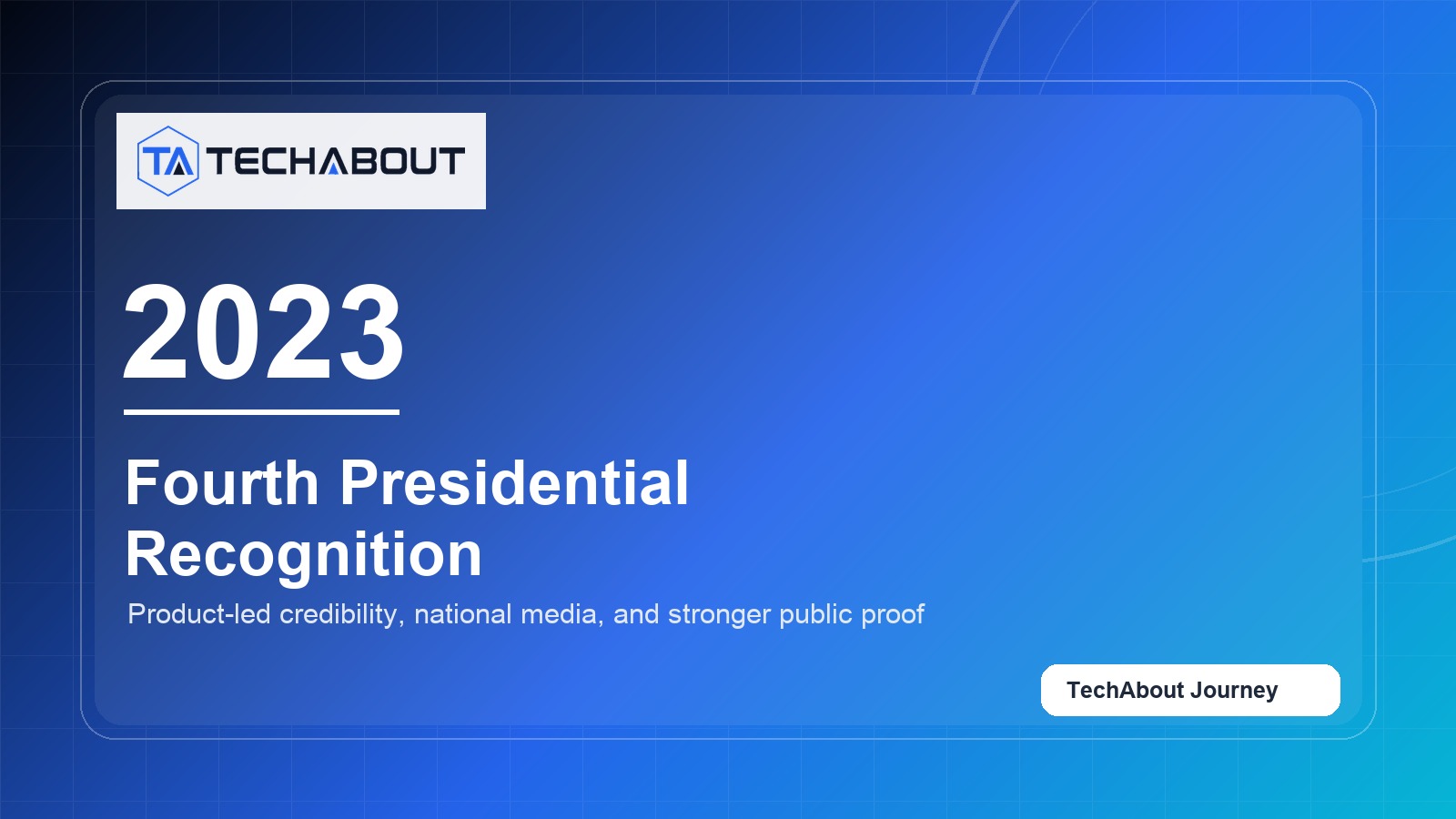 2023: Fourth Presidential IT Award and product-led credibility
