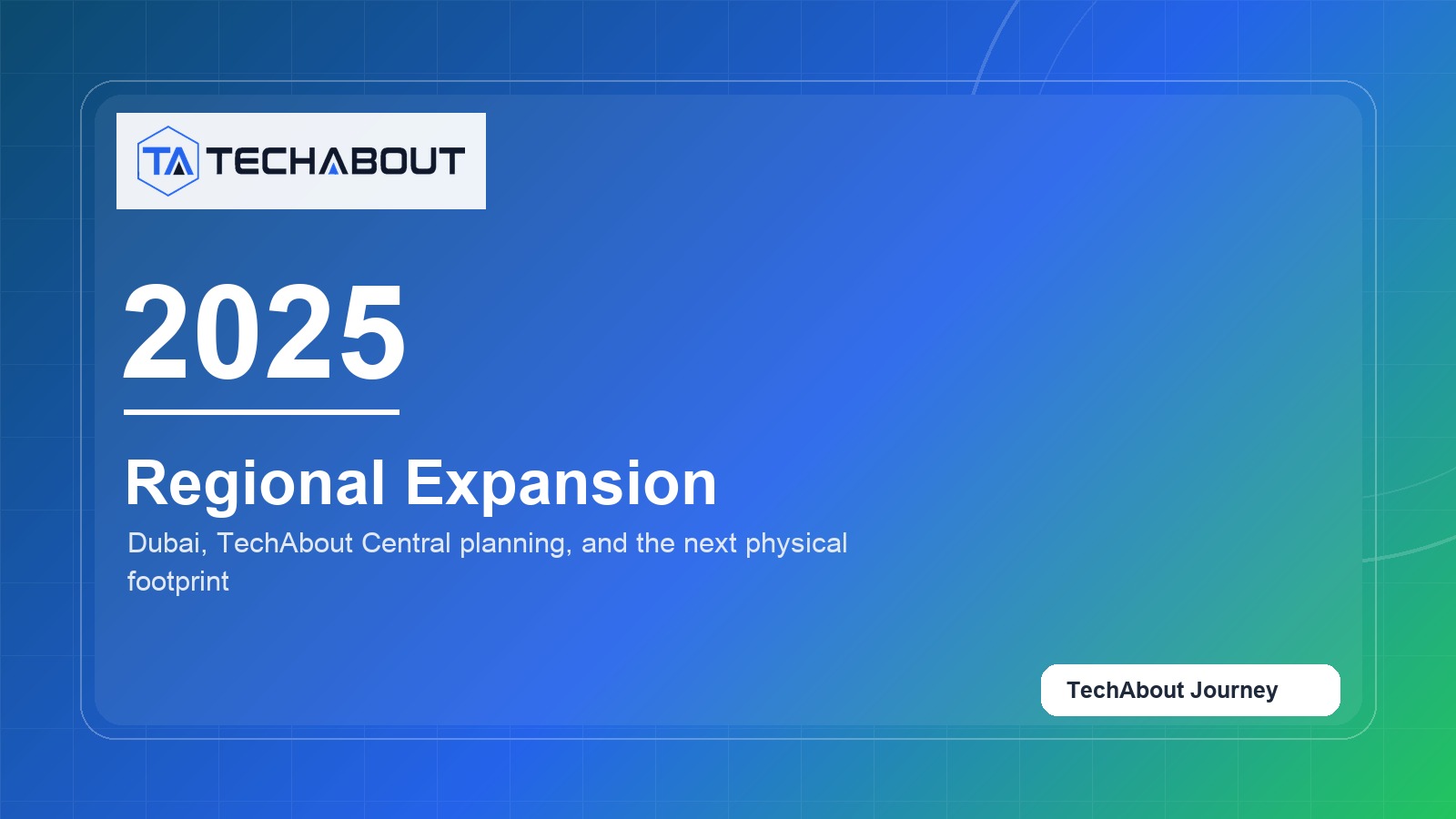 2025: Regional expansion, Dubai, and TechAbout Central planning