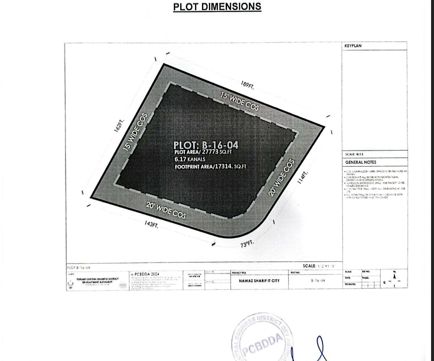 TechAbout Central plot dimensions showing measurements, boundaries and technical specifications