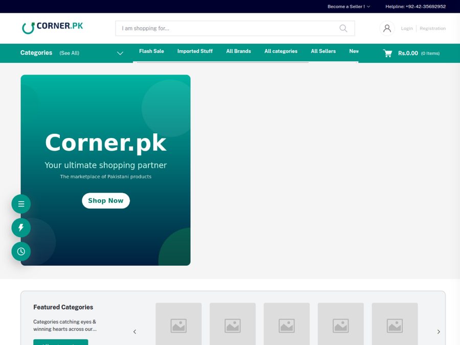 Corner.pk homepage screenshot