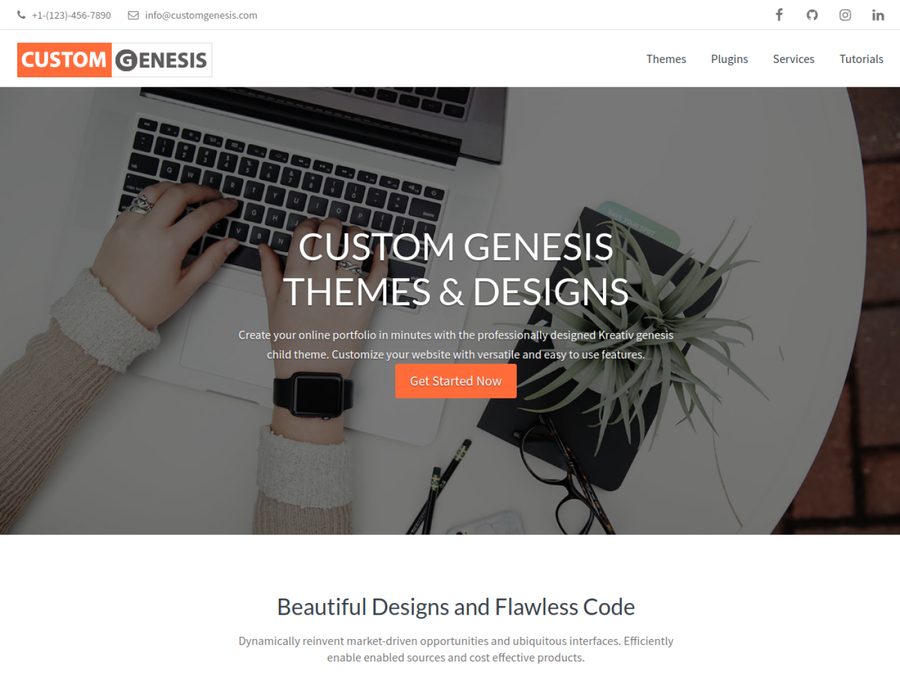 customgenesis.com homepage