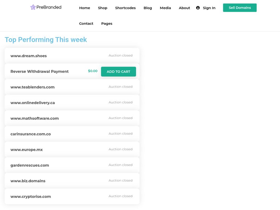 PreBranded homepage