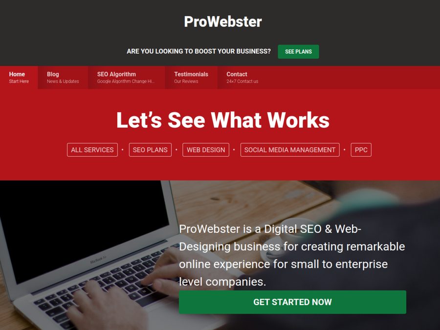 prowebster.com homepage