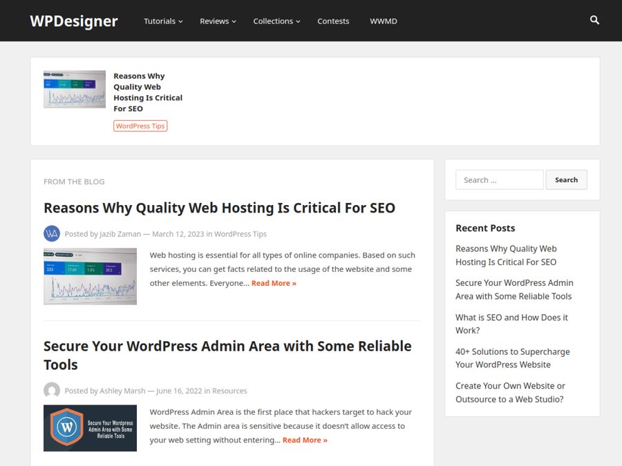 WPDesigner homepage
