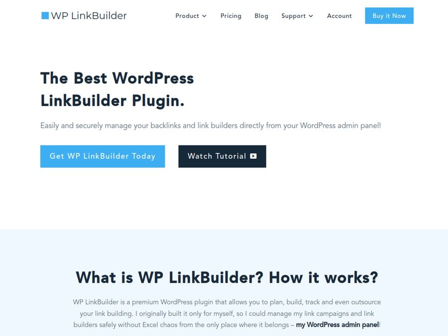 wplinkbuilder.com homepage