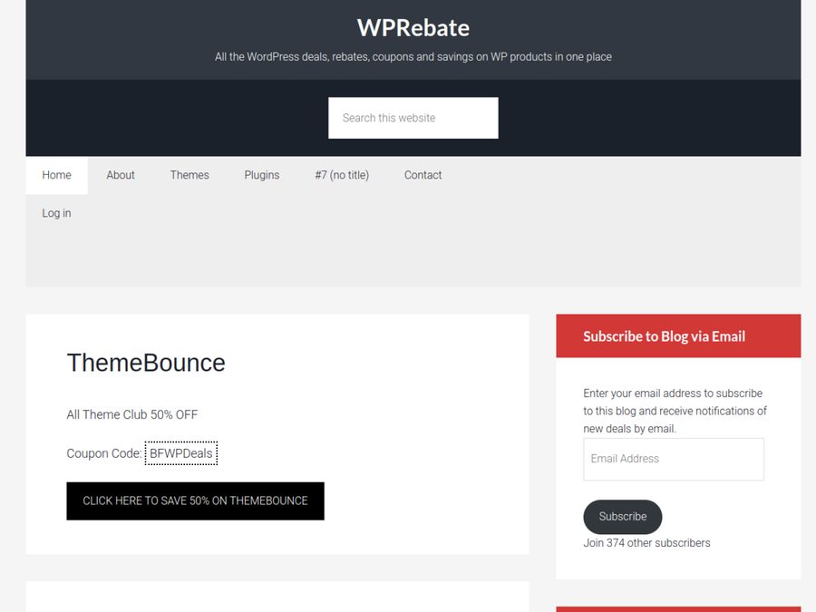 wprebate.com homepage